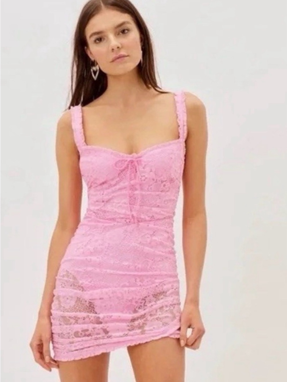 For Love And Lemons Pink Lace mini dress